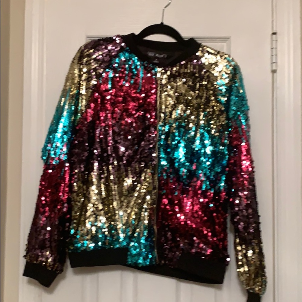 NWT Sequin Bomber Jacket..